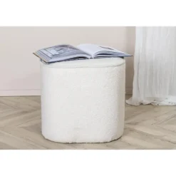 Svea - Arlo poef - teddy - off white