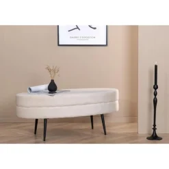 Svea - Axel hocker - velvet - beige