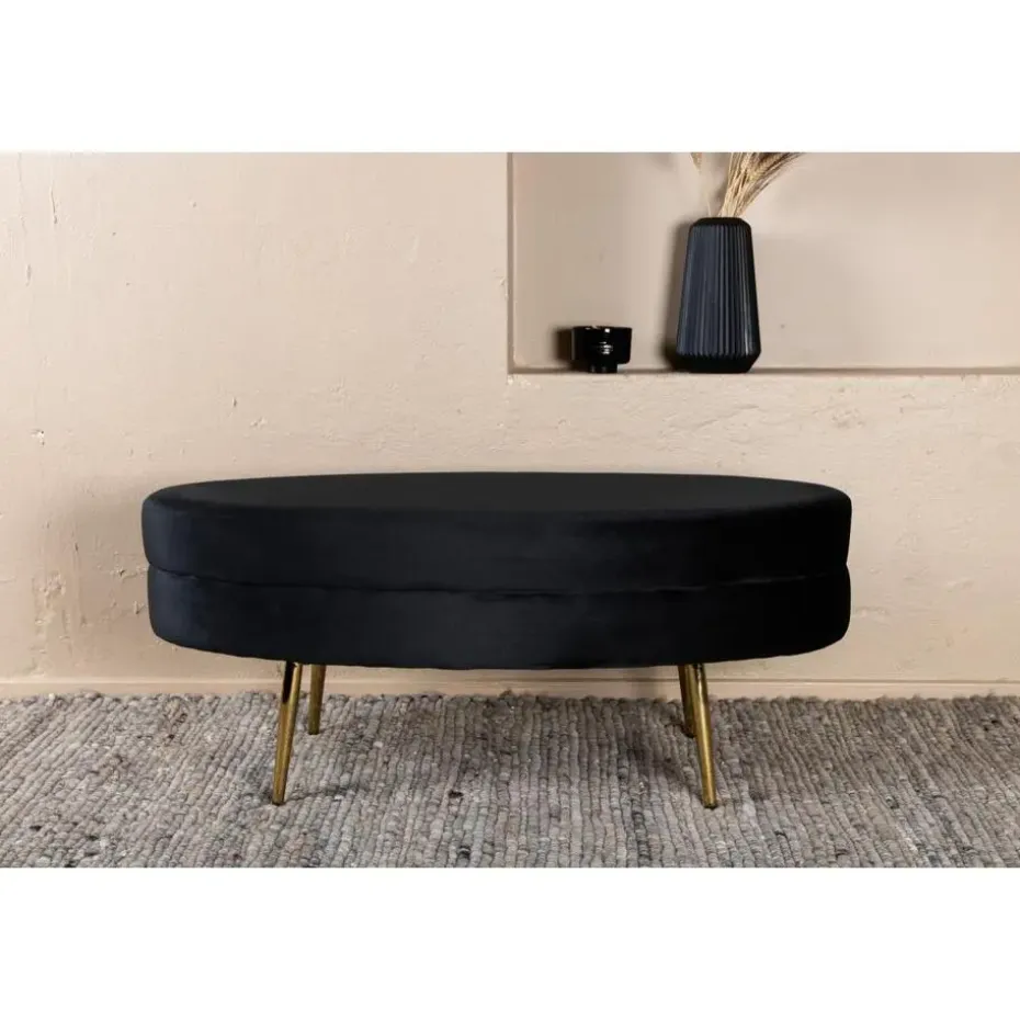 Svea - Axel hocker - velvet - zwart