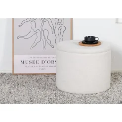 Svea - Blaze poef - teddy - wit