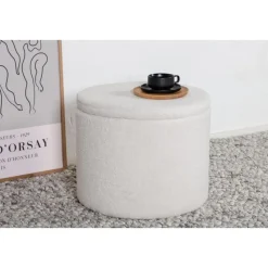 Svea - Blaze poef - teddy - wit