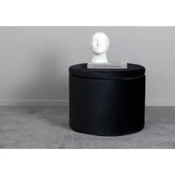 Svea - Blaze poef - velvet - zwart