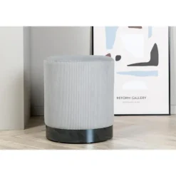 Svea - Cleo poef - rib - grijs