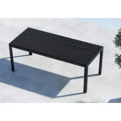 Svea - Farid tuintafel - 205 x 90 x 74 cm - zwart