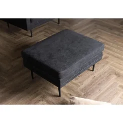 Svea - Kira hocker - linnen - zwart