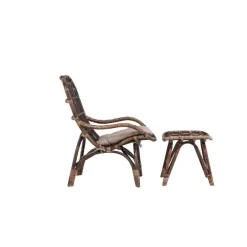 Svea - Leila loungestoel - donker walnoot - rattan