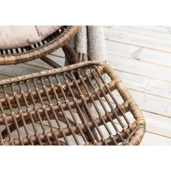 Svea - Leila loungestoel - donker walnoot - rattan
