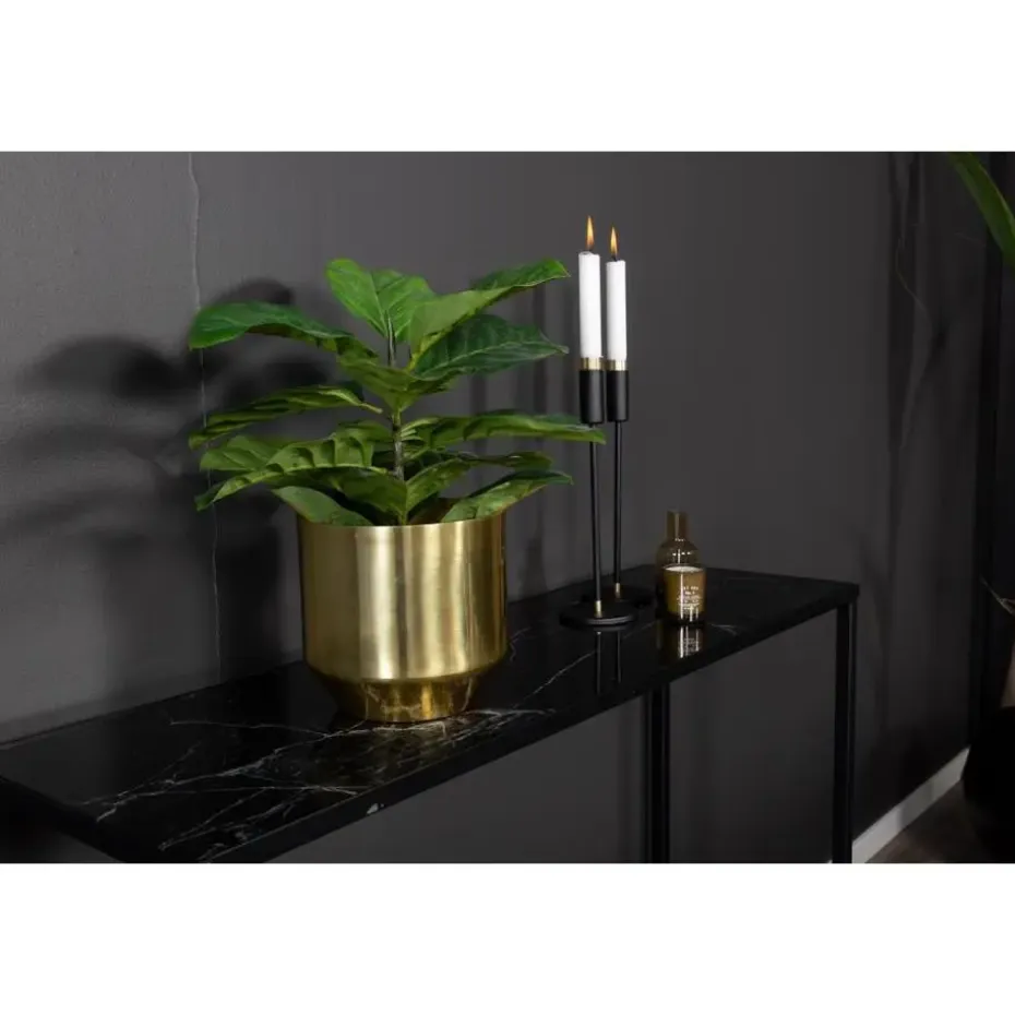Svea - Leon sidetable - 100 cm - zwart/goud