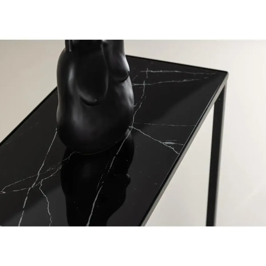 Svea - Leon sidetable - 100 cm - zwart/goud