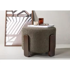 Svea - Nova hocker - boucle - donkergrijs