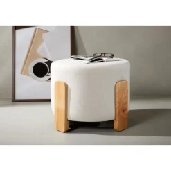 Svea - Nova hocker - boucle - wit