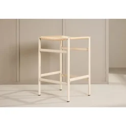 Svea - Polsty barkruk 63 cm - rattan - beige