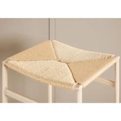 Svea - Polsty barkruk 63 cm - rattan - beige
