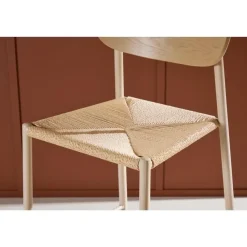 Svea - Polsty barkruk met rugleuning - rattan - whitewash