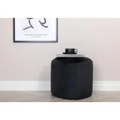 Svea - Troy poef - velvet - zwart