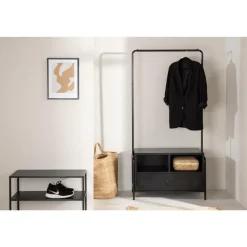 Svea - Zanda kledingrek - 175 x 100 cm - zwart