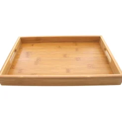 Svenska Living Dienblad - vierkant - bamboe - handvatten - 38 cm