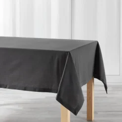 Tafelkleed/tafellaken - antraciet - 140 x 240 cm - katoen stof