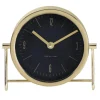 Tafelklok Morricone - goudkleur - metaal - 18x16x6,5 cm
