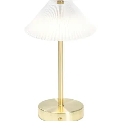 Tafellamp Delia goudkleur USB LED - 27x16x16 cm