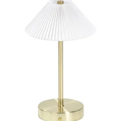 Tafellamp Delia goudkleur USB LED - 27x16x16 cm