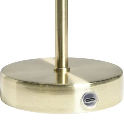 Tafellamp Delia goudkleur USB LED - 27x16x16 cm