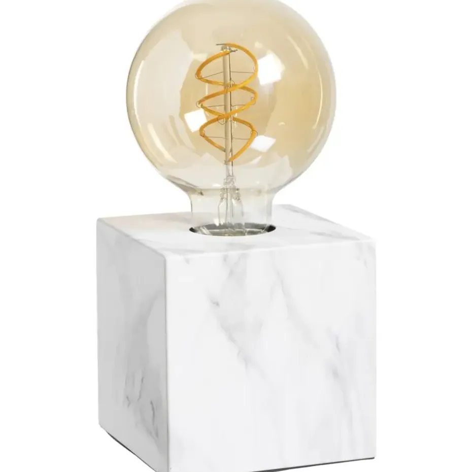 Tafellamp Elena - wit/grijs - 10x10x10 cm