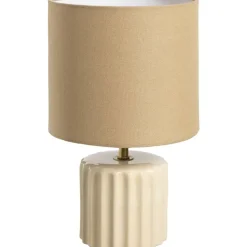 Tafellamp Faye - naturel keramiek/stof - 29xØ18 cm
