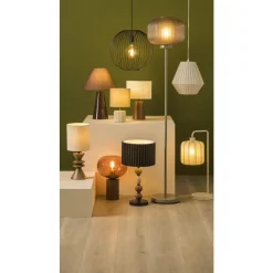 Tafellamp Fenne - beige stof/metaal - E27 - 58x23x20 cm