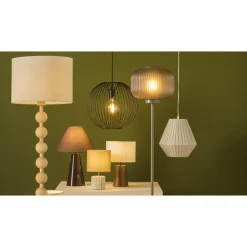 Tafellamp Fenne - beige stof/metaal - E27 - 58x23x20 cm