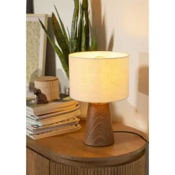 Tafellamp Finne - bruin metaal - E27 - 37xØ23 cm