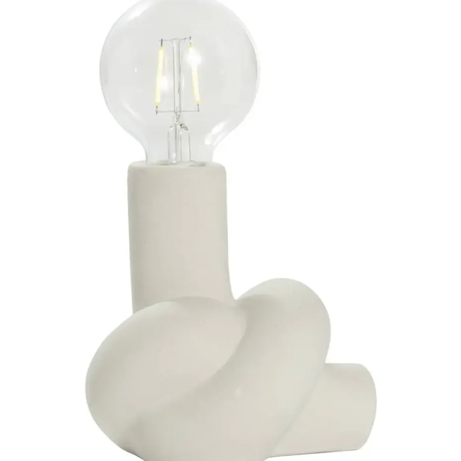 Tafellamp Knoop - off-white keramiek - 23x15x14 cm