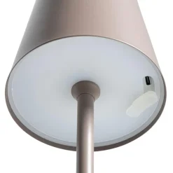 Tafellamp Lev taupe USB LED