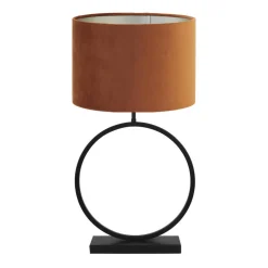 Tafellamp Liva/Velours - Zwart/Terra - Ø40x78,5cm