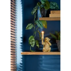 Tafellamp Monkey - Goud - 13x12,5x23,5cm