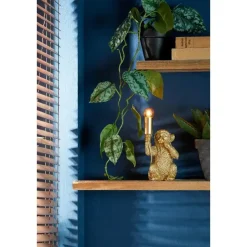 Tafellamp Monkey - Goud - 13x12,5x23,5cm