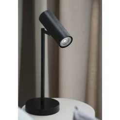 Tafellamp Napels - zwart - 19x14x40 cm