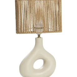 Tafellamp Reva - naturel keramiek - E27 - 42x26x13,5 cm