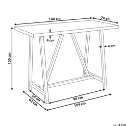 TALAMONE - Tuintafel - Lichthout/Grijs - 140 x 70 cm - Vezelcement