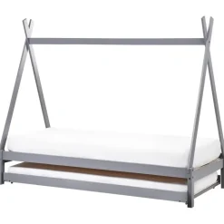 TALMONTIERS - Onderschuifbed - Grijs - 90 x 200 cm - Grenenhout