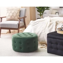 TAMPA - Poef - Groen - 55 cm - Fluweel