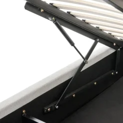 TARASCON - Tweepersoonsbed - Lichtbeige - 140 x 200 cm - Stof