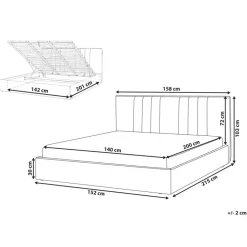 TARASCON - Tweepersoonsbed - Lichtbeige - 140 x 200 cm - Stof