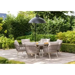 Taste Donato low dining tuintafel Ø160 cm. - Latte