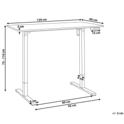 TAVARES - Elektrisch verstelbaar bureau - Wit - Vezelplaat