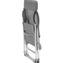 tectake 4 aluminium tuinstoel inklapbaar met hoofdsteun, Grijs