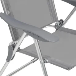 tectake 4 aluminium tuinstoel inklapbaar met hoofdsteun, Grijs