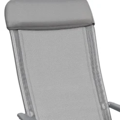 tectake 4 aluminium tuinstoel inklapbaar met hoofdsteun, Grijs