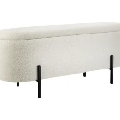 tectake - Bank met opbergruimte Lanja, gestoffeerd, bouclé-stof en opbergruimte