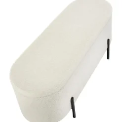 tectake - Bank met opbergruimte Lanja, gestoffeerd, bouclé-stof en opbergruimte